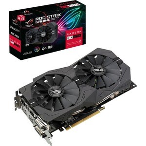Asus ROG AMD Radeon RX 570 Graphic Card - 8 GB GDDR5 - 1.18 GHz Core - 1.31 GHz Boost Clock - 256 bit Bus Width - DisplayP