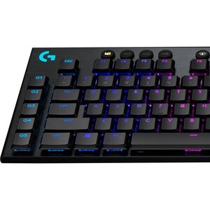 Logitech G915 Gaming Keyboard - Wireless Connectivity - USB Interface - English (US) - Black - Mechanical Keyswitch - Blue