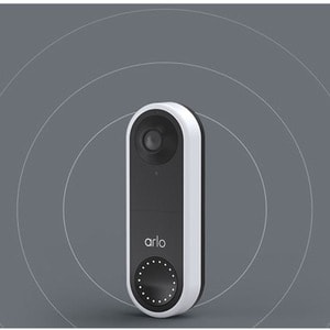 Arlo Essential Wired Video Doorbell, White - AVD1001 - Arlo Essential Wired Video Doorbell - HD Video, 180° View, Night Vi