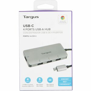 Targus USB-C to 4-Port USB-A Hub - USB Type C - External - 4 USB Port(s) - 4 USB 3.0 Port(s) - PC, Mac, Chrome