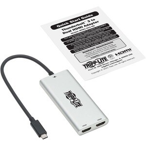 Tripp Lite Dual-Monitor Thunderbolt 3 to HDMI Adapter (M/2xF) - 4K 60 Hz, 4:4:4, Silver - 1 x Type C USB 3.1 Thunderbolt 3