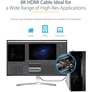 StarTech.com 2 m HDMI A/V Cable for Audio/Video Device, Monitor, TV, Display Screen, Notebook, Computer, Workstation, Appl