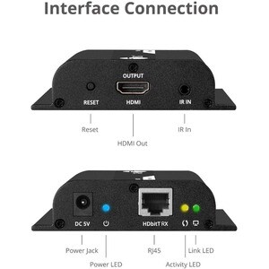 SIIG HDMI HDbitT Over IP Extender with IR - Receiver - Metal Housing Plug-n-Play