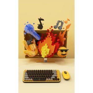 Logitech POP Keys Keyboard - Wireless Connectivity - Bluetooth - 32.81 ft - 4 Emoji Hot Key(s) - Spanish - Tablet - PC, Ma