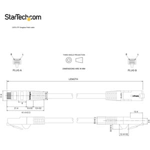 StarTech.com 0.5m Black Snagless Cat6 UTP Patch Cable - ETL Verified - 1 x RJ-45 Male Network - 1 x RJ-45 Male Network - G