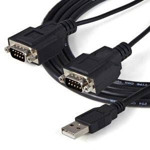 StarTech.com USB to Serial Adapter - 2 Port - COM Port Retention - FTDI - USB to RS232 Adapter Cable - USB to Serial Conve
