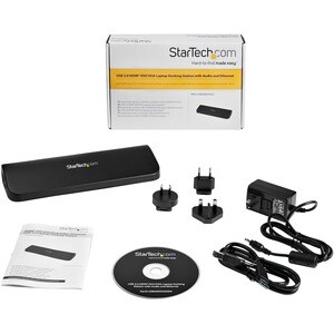 StarTech.com Estación de Conexión Docking Station Universal para Laptop USB 3.0 Audio Red DVI HDMI® VGA Vídeo Doble - 3 x 