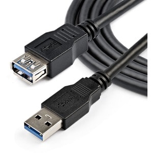 StarTech.com 2m Black SuperSpeed USB 3.0 Extension Cable A to A - M/F - First End: 1 x Type A Male USB - Second End: 1 x T