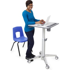 Ergotron LearnFit Student Desk - Laminated Rectangle Top - Melamine Laminate X-shaped Base - 4 Legs x 609.60 mm Table Top 