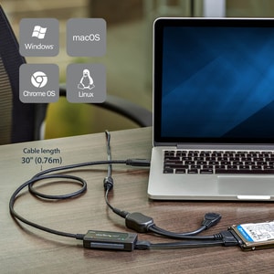 USB to SATA Adapter Cable - 2.5in and 3.5in Drives - USB 3.1 - 10Gbps - External Hard Drive Cable - Hard Drive Adapter Cab