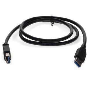 AddOn 2m USB 2.0 (A) Male to Male Black Cable - 6.56 ft USB Data Transfer Cable for Notebook, PC, USB Charger, Mouse, Keyb