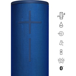 Ultimate Ears MEGABOOM 3 Portable Bluetooth Speaker System - Lagoon Blue - 60 Hz to 20 kHz - 360° Circle Sound - Battery R