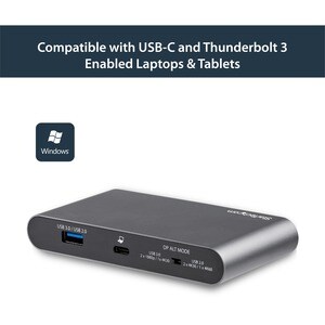 StarTech.com Adaptador Multipuertos USB-C - Dos Monitores - Windows - USB Tipo C a DisplayPort Doble de 4K - 2x USB-A - PD