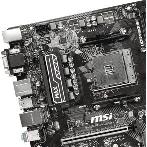 MSI B450M PRO-VDH MAX Desktop Motherboard - AMD Chipset - Socket AM4 - Micro ATX - 64 GB DDR4 SDRAM Maximum RAM - DIMM, UD