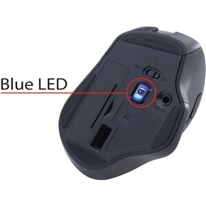 Verbatim Silent Ergonomic Wireless Blue LED Mouse - Graphite - Blue LED/Optical - Wireless - Radio Frequency - 2.40 GHz - 