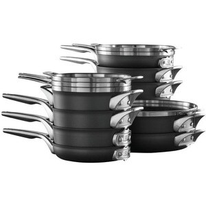 Calphalon Premier Cookware - - Hard Anodized Aluminum, Tempered Glass Cover, Stainless Steel Handle - Cooking, Sauteing - 