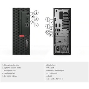 Lenovo ThinkCentre M70c 11GL002DME Desktop Computer - Intel Core i5 10th Gen i5-10500 Hexa-core (6 Core) 3.10 GHz - 4 GB R