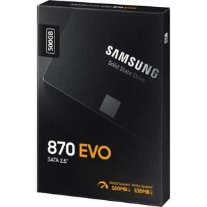 Samsung 870 EVO MZ-77E500BW 500 GB Solid State Drive - 2.5" Internal - SATA (SATA/600) - Black - Storage System, Desktop P