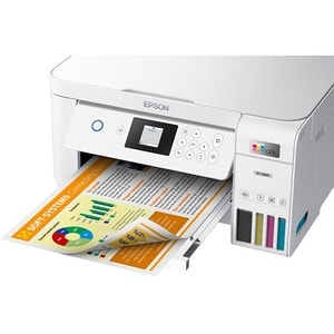 Epson EcoTank ET-2850 Wireless Inkjet Multifunction Printer-Color-White-Copier/Scanner-4800x1200 Print-Automatic Duplex Pr