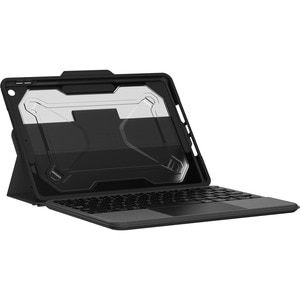 Urban Armor Gear Rugged Keyboard/Cover Case (Folio) for 10.2" Apple iPad (9th Generation) Tablet - Ash, Black - Spill Resi