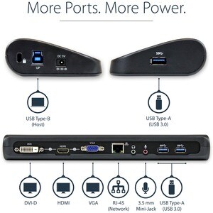 StarTech.com Docking station Universale USB 3.0 per laptop VGA DVI HDMI - Dual-Monitor con Ethernet audio - Porta RJ45 - 3
