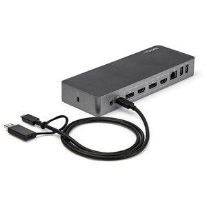 USB-C & USB-A Dock - Hybrid Universal Laptop Docking Station with Dual Monitor 4K60Hz HDMI & DisplayPort - USB 3.1 Gen 1 H