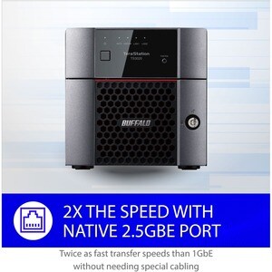 BUFFALO TeraStation 3220DN 2-Bay Desktop NAS 4TB (2x2TB) with HDD NAS Hard Drives Included 2.5GBE / Computer Network Attac