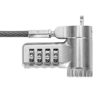 Targus DEFCON Ultimate Universal Resettable Combination Lock - Preset - 4-digit - Silver - Galvanized Steel - 6.50 ft - Fo