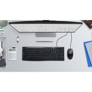 Logitech Media Combo MK200 Keyboard and Mouse - USB Cable Keyboard - USB Cable Mouse - Optical - 1000 dpi - Symmetrical