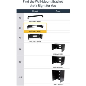 StarTech.com 2U Hinged Wall Mount Patch Panel Bracket - 6 inch Deep - 19" Patch Panel Swing Rack for Shallow Network Equip