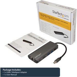 StarTech.com Docking Station para Ordenadores Portátiles USB-C - Replicador de Puertos USB Tipo C HDMI Red Ethernet Lector
