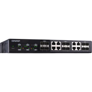 Conmutador Ethernet QNAP QSW-1208-8C 8 - 2 Capa compatible - Modular - Fibra Óptica, Par trenzado - De Escritorio, Montaje