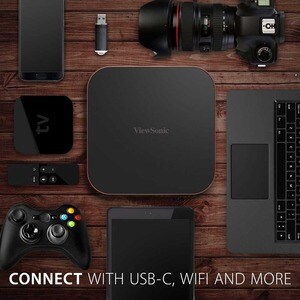 ViewSonic M2 1080p Portable Projector with 1200 LED Lumens, H/V Keystone, Auto Focus, Harman Kardon Bluetooth Speakers, HD