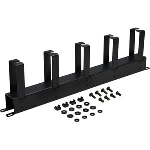 Tripp Lite Horizontal Cable Manager - Metal Rings, Black, 1U - Horizontal Cable Manager - Black - 1U Rack Height - Cold Ro