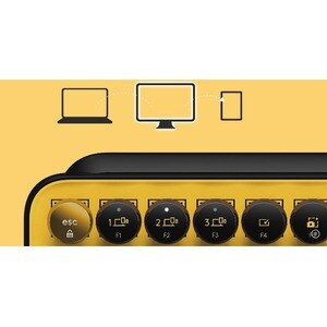 Logitech POP Keys Keyboard - Wireless Connectivity - Bluetooth - 32.81 ft - 4 Emoji Hot Key(s) - Spanish - Tablet - PC, Ma