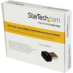 StarTech.com USB 2.0 300 Mbps Mini Wireless-N Network Adapter - 802.11n 2T2R WiFi Adapter - USB Wireless Adapter - N300 Wi