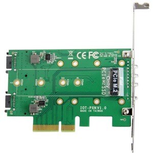 StarTech.com Tarjeta Adaptadora PCI Express 3.0 de 3 Puertos M.2 para SSD - 1x NVMe - 2x SATA III