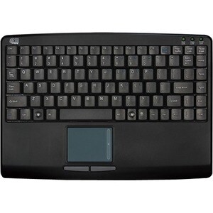 Adesso AKB-410UB Slim Touch Mini Keyboard with Built in Touchpad - USB - 88 Keys - Black