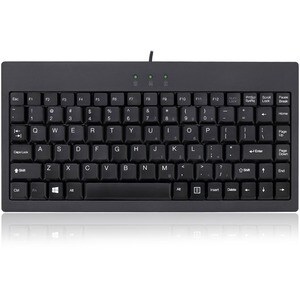 Adesso EasyTouch AKB-110B Mini Keyboard - PS/2, USB - 87 Keys - Black