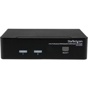 StarTech.com 2 Port USB DisplayPort KVM Switch with Audio - Control two computers from a single console, with high-resolut
