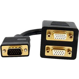 StarTech.com Cable de 30cm Duplicador Divisor de Vídeo VGA de 2 puertos Salidas Compacto - Bifurcador - Extremo prinicpal: