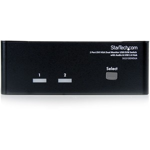 StarTech.com Switch KVM doppio monitor VGA DVI 2 porte USB con audio e hub USB 2.0 - 2 Computer - WUXGA - 1920 x 1440 - 6 