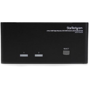 StarTech.com 2 Port Triple Monitor DVI USB KVM Switch with Audio & USB 2.0 Hub - Switch between two triple head computers,