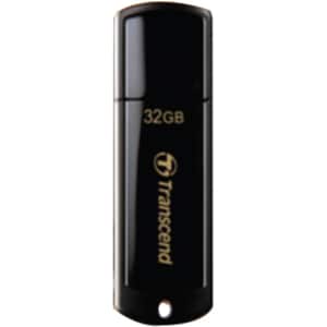 Transcend 32GB JetFlash 350 USB 2.0 Flash Drive - 32 GB - USB 2.0 - 15 MB/s Read Speed - 11 MB/s Write Speed - Black - 1 Each