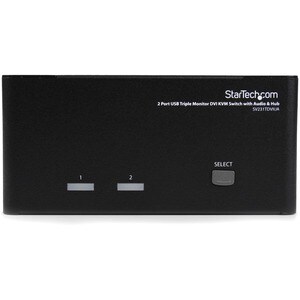 StarTech.com 2 Port Triple Monitor DVI USB KVM Switch with Audio & USB 2.0 Hub - 2 Computer(s) - WUXGA - 1920 x 1200 - 6 x