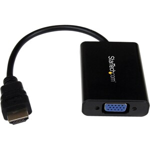 StarTech.com HDMI to VGA Adapter - With Audio - 1080p - 1920 x 1080 - Black - HDMI Converter - VGA to HDMI Monitor Adapter
