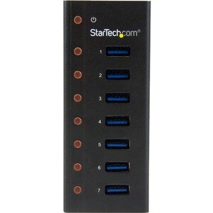 StarTech.com HUB USB 3.0 a 7 porte con case metallico - Perno e concentratore USB 3.0 desktop/montabile a parete - 7 Total