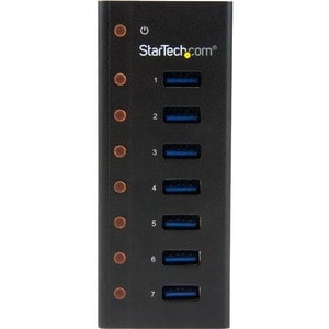 StarTech.com 7 Port USB 3.0 Hub - Metal Enclosure - Desktop or Wall Mountable - USB 3 Hub -USB Extender -Powered USB 3.0 H