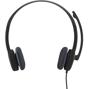 Logitech H151 Stereo Headset with Rotating Boom Mic (Black) - Stereo - 3.5MM AUDIO JACK CONNECTION - Wired - In-Line Contr