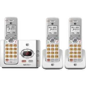 AT&T EL52315 DECT 6.0 Cordless Phone - Silver, Black - Cordless - 1 x Phone Line - 3 x Handset - Speakerphone - Answering 